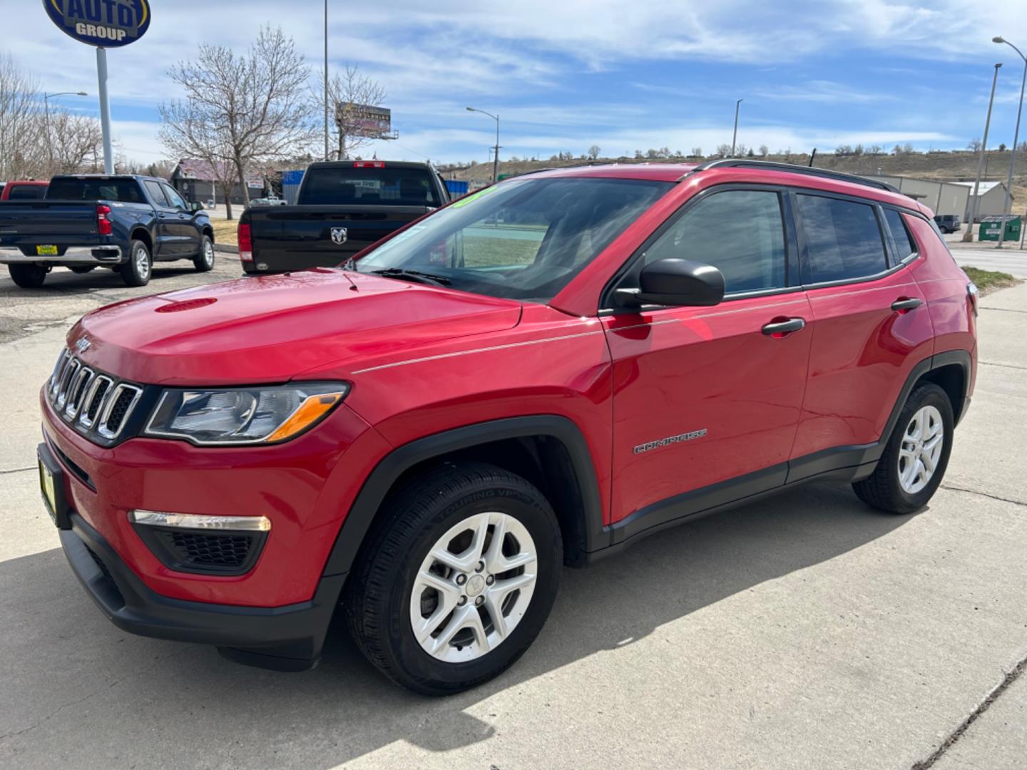 2018 RED /BLACK JEEP COMPASS SPORT (3C4NJCAB3JT) with an 2.4L engine, 6-Speed Manual transmission, located at 3030 CY Ave, Casper, WY, 82604, (307) 265-3830, 42.827816, -106.357483 - Photo#1